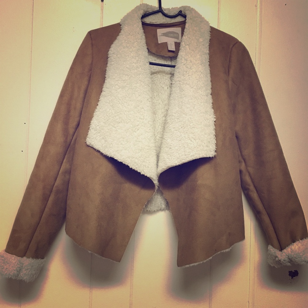 Forever21 coat with faux sheep fur lining